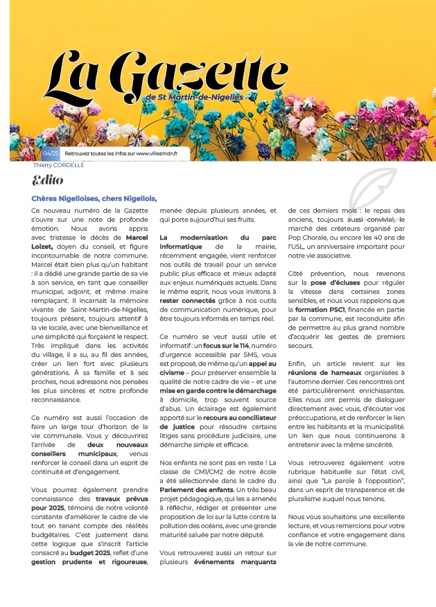 Couverture gazette