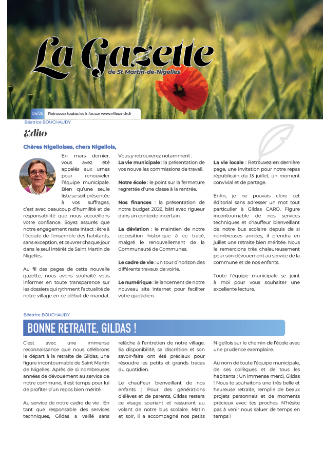 Couverture gazette