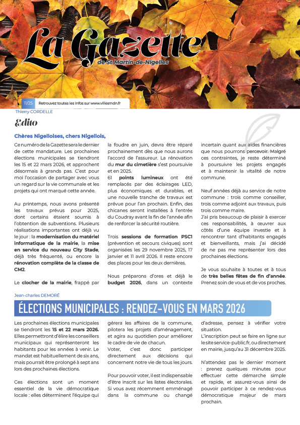 Couverture gazette